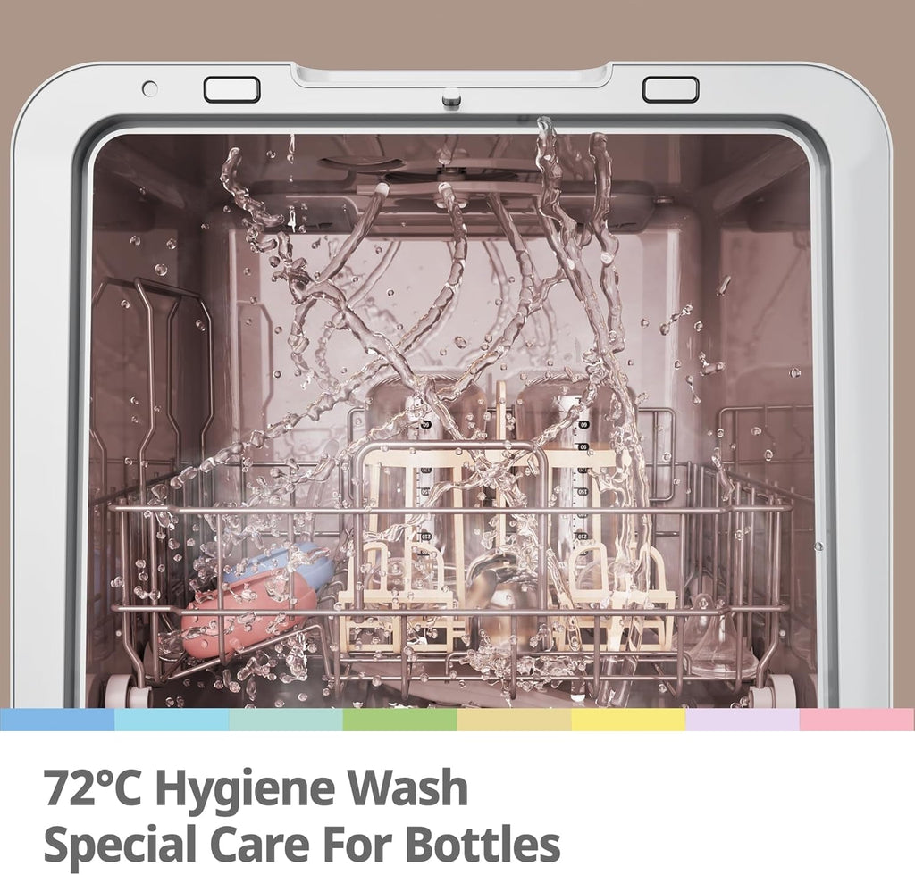COMFEE’ Mini Plus Table Top Dishwasher – 7+3 Programs, 6L Water Tank, No Plumbing Required