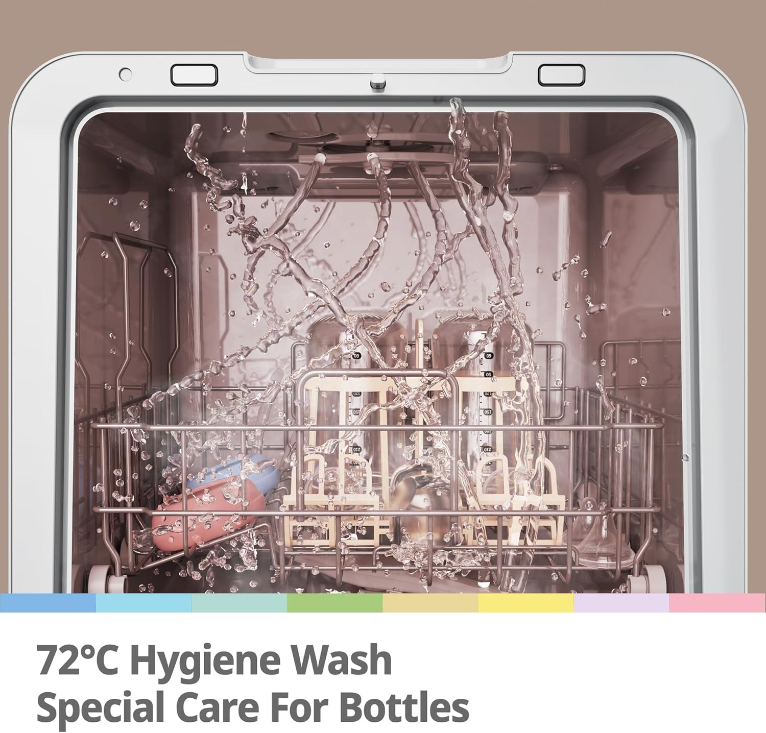 COMFEE’ Mini Plus Table Top Dishwasher – 7+3 Programs, 6L Water Tank, No Plumbing Required